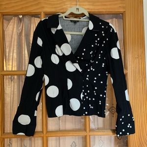 Top Shop mixed polka dot shirt | size US 0